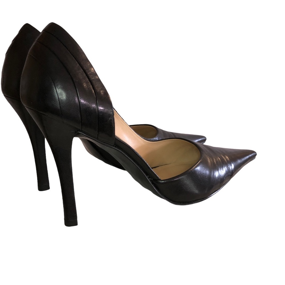 CARLOS by Carlos Santana - Black Leather Pointed Toe Heels - Size 9.5 - Picture 5 of 10